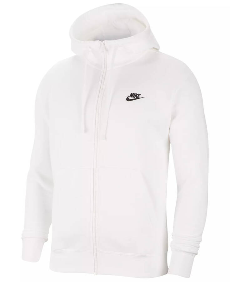 Erkek Spor Giyim Kulüp Polar Tam Fermuarlı Kapüşonlu Sweatshirt Beyaz - 6