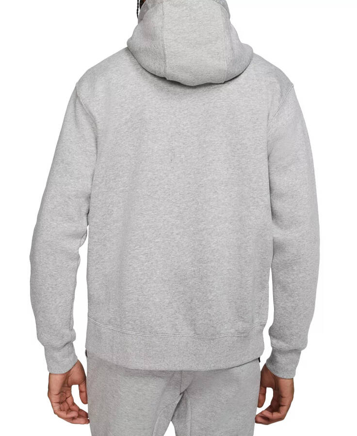 Erkek Spor Giyim Kulüp Polar Tam Fermuarlı Kapüşonlu Sweatshirt Gri Melanj - 4