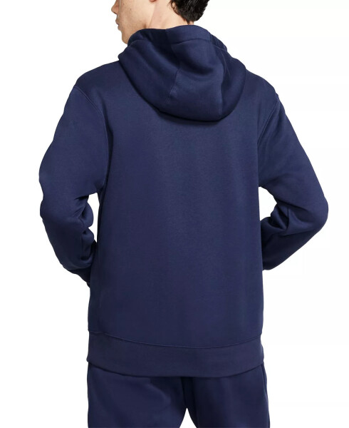 Erkek Spor Giyim Kulüp Polar Tam Fermuarlı Kapüşonlu Sweatshirt Navy - 3