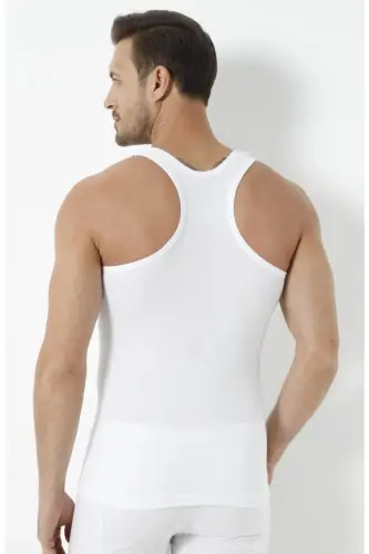 ERKEK SPORCU RİBANA ATLET 2'Lİ FIRSAT PAKET %100 COTTON - Beyaz 0118 