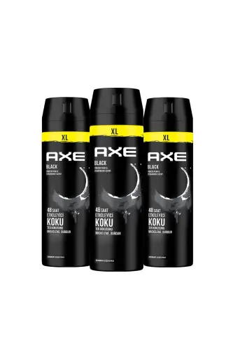 Erkek Sprey Deodorant Black Xl 48 Saat Etkileyici Koku 200 ml X3 Adet - AXE (1)