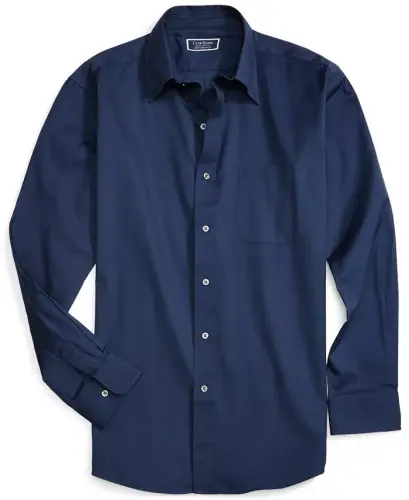 Men's Regular Fit Pinpoint Dress Shirt, Created for Modazone - Deep Ocean - 6