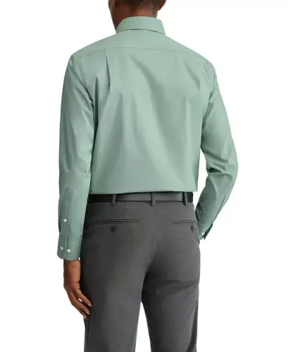 Men's Regular Fit Wrinkle Resistant Stretch Dress Shirt - Pine - 2