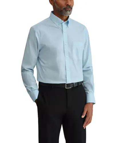 Men's Regular Fit Wrinkle Resistant Stretch Dress Shirt - Mist - 5