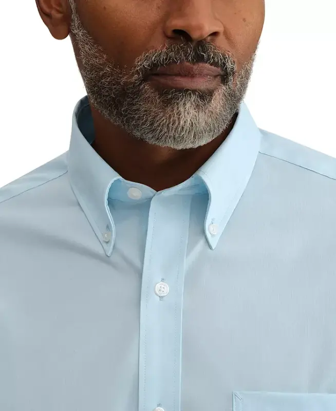Men's Regular Fit Wrinkle Resistant Stretch Dress Shirt - Mist - 7