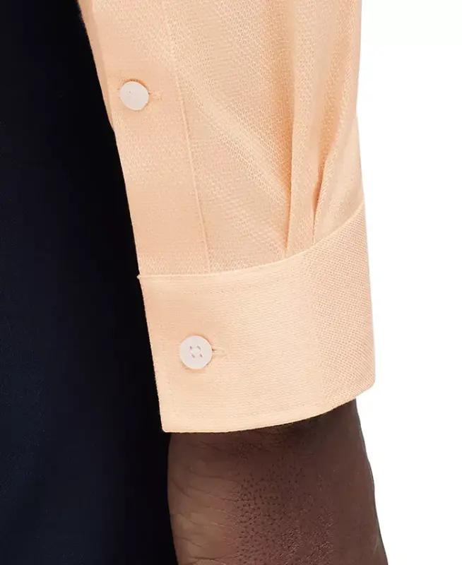 Men's Regular Fit Comfort Stretch Dress Shirt - Light Orange - 3