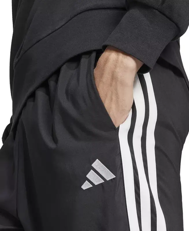 Men's Stanford Essential Three-Stripes Open Hem Track Pants-Blk/white - 3