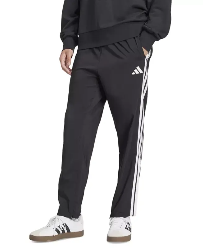 Men's Stanford Essential Three-Stripes Open Hem Track Pants-Blk/white - ADIDAS