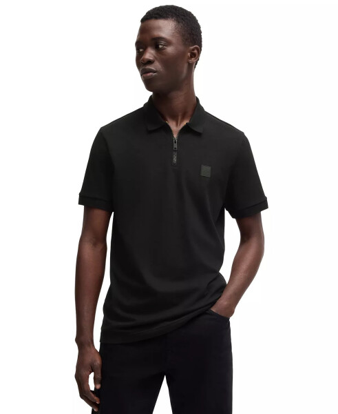 Men's Stretch-Cotton Slim-Fit Polo Shirt-Black 