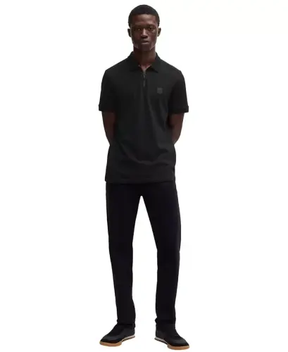 Men's Stretch-Cotton Slim-Fit Polo Shirt - Black - 2