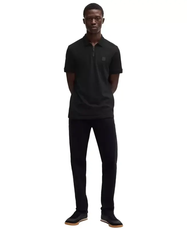 Men's Stretch-Cotton Slim-Fit Polo Shirt - Black - 2