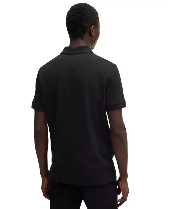 Men's Stretch-Cotton Slim-Fit Polo Shirt - Black - 4