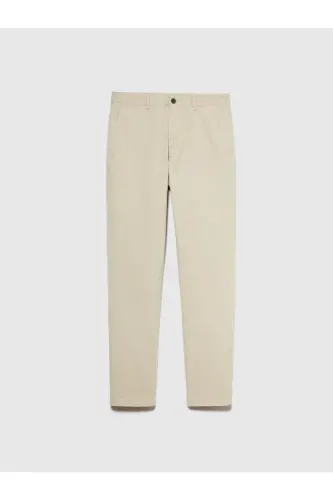 Erkek Streç Pamuklu Kemer Delikli Slim Fit Denim Chino Pantolon 324P4HJTSF03N-SIS65N - Krem - SISLEY (1)