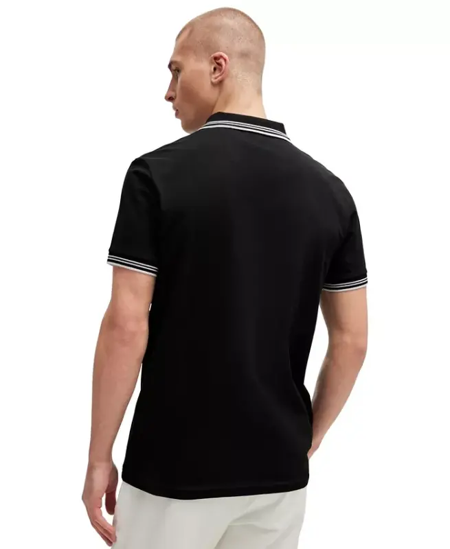 Men's Stretch-Cotton Slim-Fit Paul Polo Shirt - Black - 3