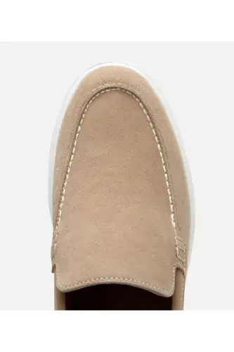 Erkek Süet Deri Bej Günlük Loafer-KUM BEJİ - 4