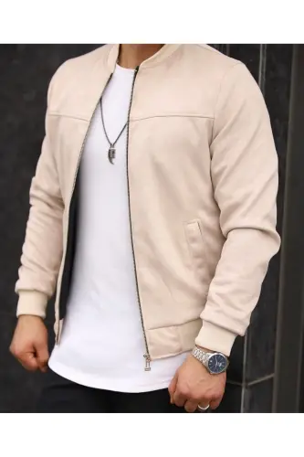 Erkek Süet Kolej Ceket-KREM SÜET 