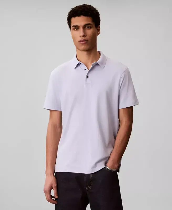 Men's Supima Short-Sleeve Polo Shirt - Heavenly Iris - 2