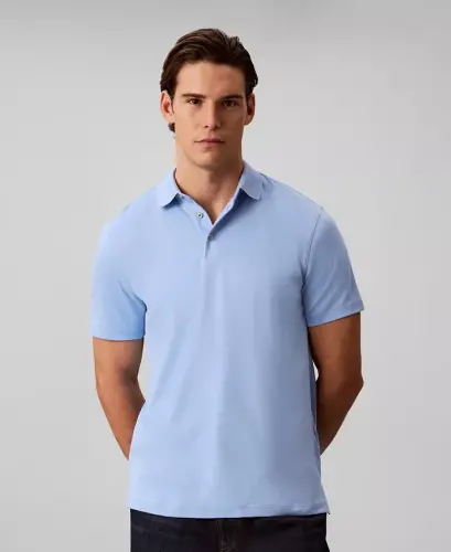 Men's Supima Short-Sleeve Polo Shirt - Placid Blue 