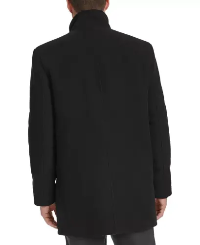 Men's Full-Zip Stand-Collar Car Coat - Black - 5
