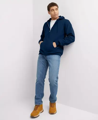 Ultimate Men's Full-Zip Heavyweight Fleece Hoodie - Navy 