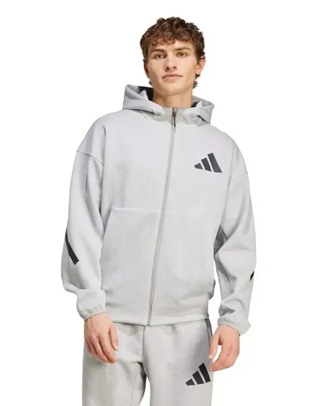 Men's Full Zip Hooded Sweatshirt - Gray heather - 1