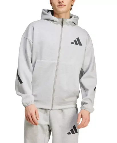 Men's Full Zip Hooded Sweatshirt - Gray heather - 5