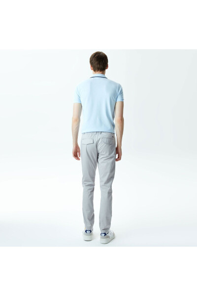 Erkek Tapered Fit Chino Gri Pantolon - 15