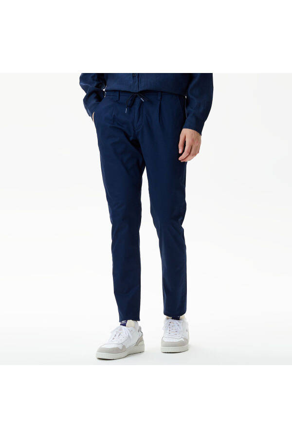 Erkek Tapered Fit Chino Lacivert Pantolon - 15