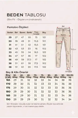 Erkek Tarçın Kahve Gabardin Pamuklu Slim Fit Esnek Ofis Stili Chino Pantolon - Tarçın Kahve - 6