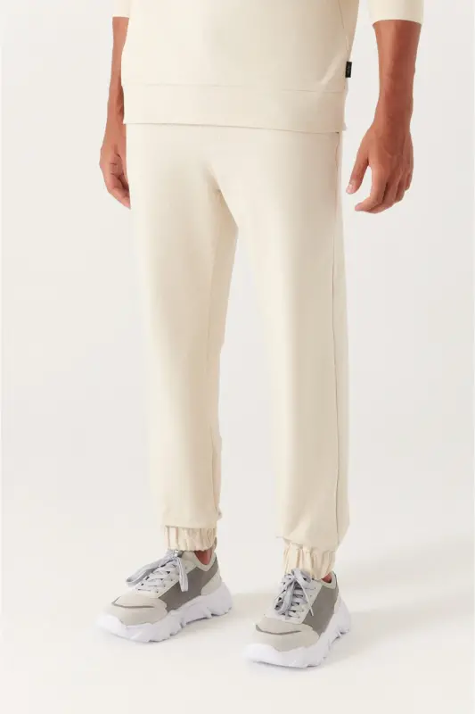Erkek Taş Basic Pamuklu 2 iplik Jogger E003403-Taş - 2