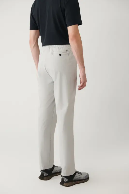 Erkek Taş Beli Lastikli Fermuar Cepli Su İtici Bi-Stretch Relaxed Fit Pantolon A41Y3235 - Taş - 6