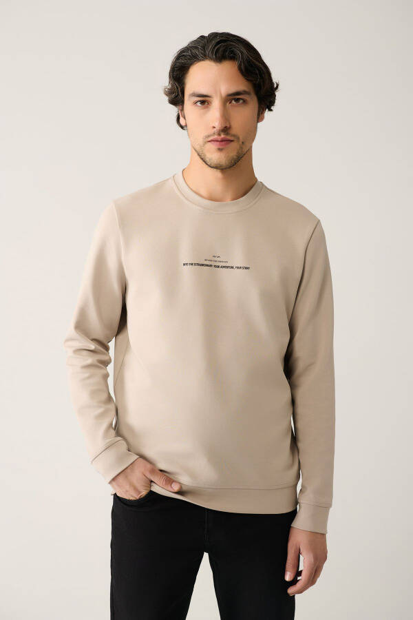 Erkek Taş Bisiklet Yaka Sweatshirt - 6