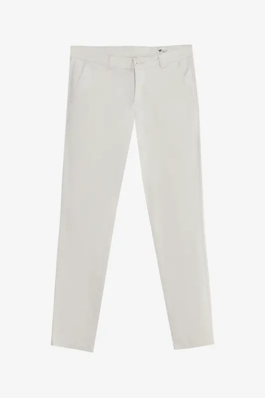 Erkek Taş Pamuklu Slim Fit Dar Kesim Yan Cep Esnek Casual Pantolon - Taş - 6