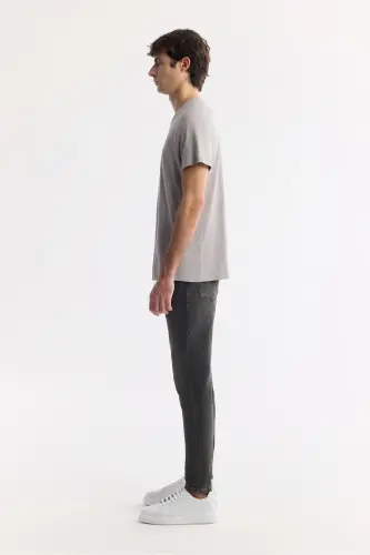 Erkek Taş Bisiklet Yaka Soft Touch Basic Regular Fit T-Shirt B001171 - Taş - 3