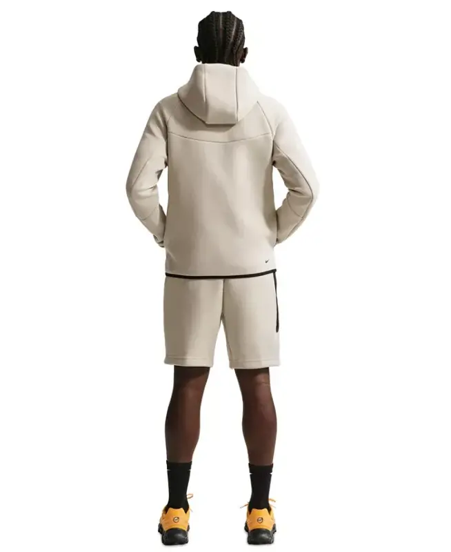 Erkek Tech Fleece Fermuarlı Kapüşonlu Üst - Açık Kahverengi/Siyah - 5