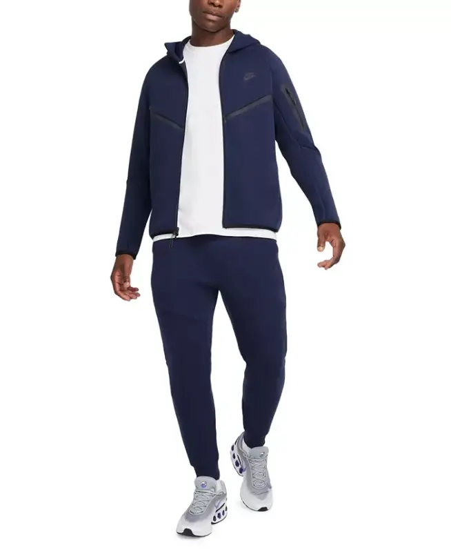 Men's Tech Fleece Full-Zip Windrunner Logo Hoodie - Dark Navy - 2