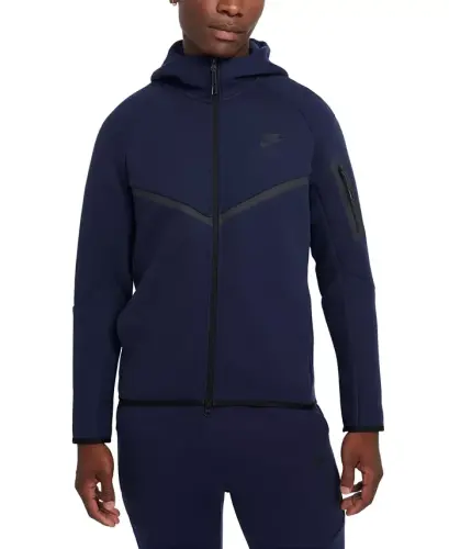 Men's Tech Fleece Full-Zip Windrunner Logo Hoodie - Dark Navy - 3