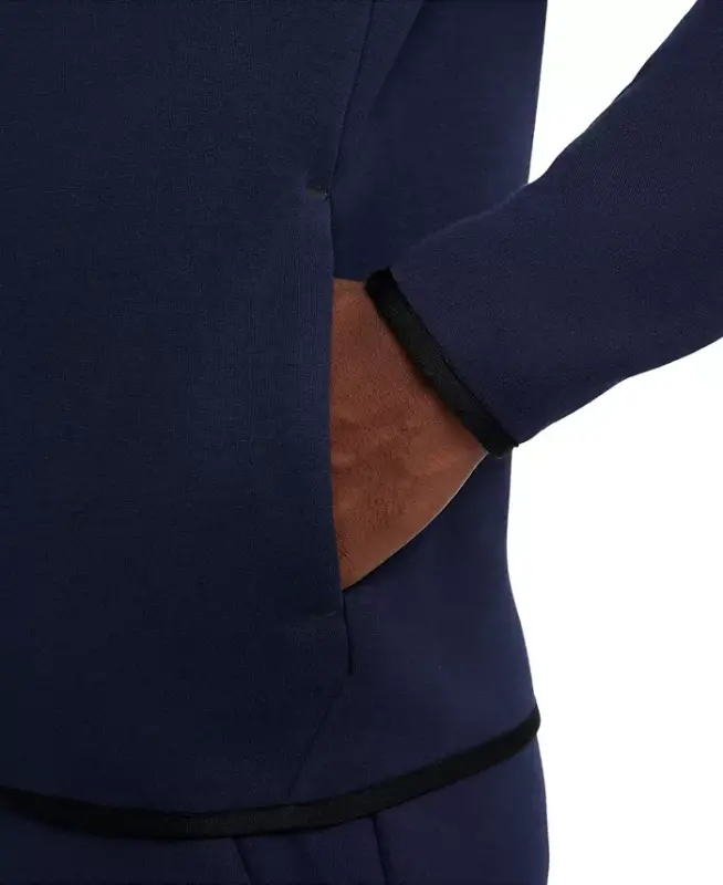 Men's Tech Fleece Full-Zip Windrunner Logo Hoodie - Dark Navy - 4