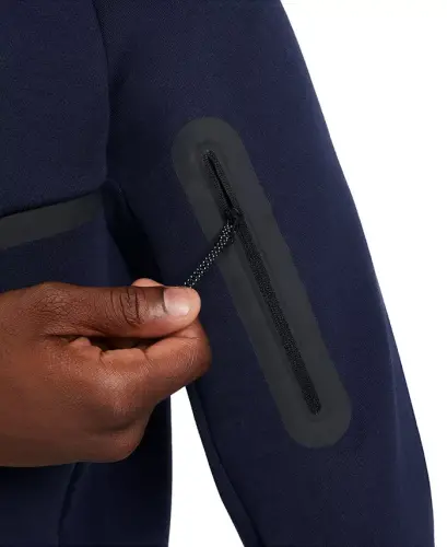 Men's Tech Fleece Full-Zip Windrunner Logo Hoodie - Dark Navy - 5