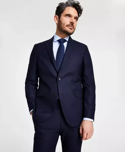 Men's Techni-Cole Suit Separates Slim-Fit Suit Jacket - Navy 