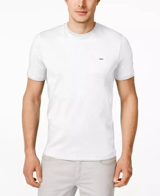 Men's Basic Crew Neck T-Shirt - White - MICHAEL KORS