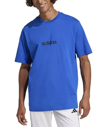 Men's Essentials Regular-Fit Linear Logo Graphic T-Shirt-Royal Blue/blk 