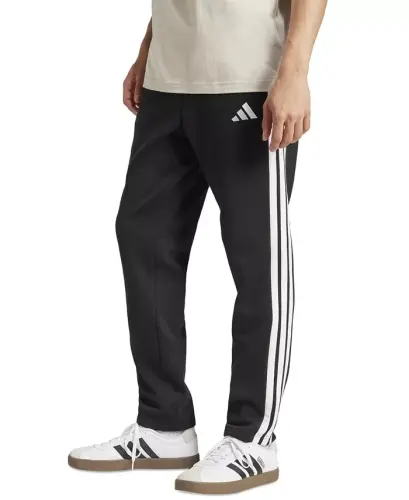 Men's Essentials Regular-Fit 3-Stripes Track Pants-Black/wht 
