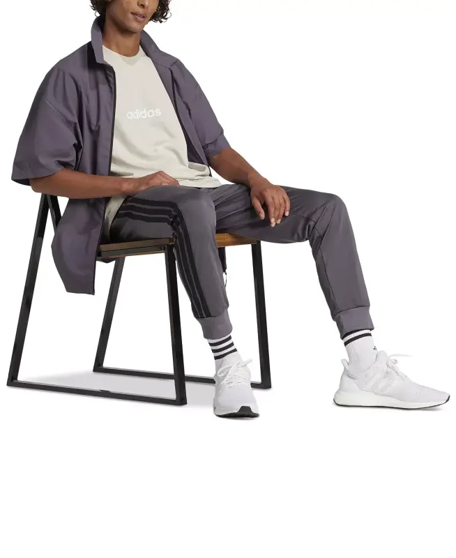 Men's Essentials Regular-Fit Linear Logo Graphic T-Shirt - Alumina/White - 3