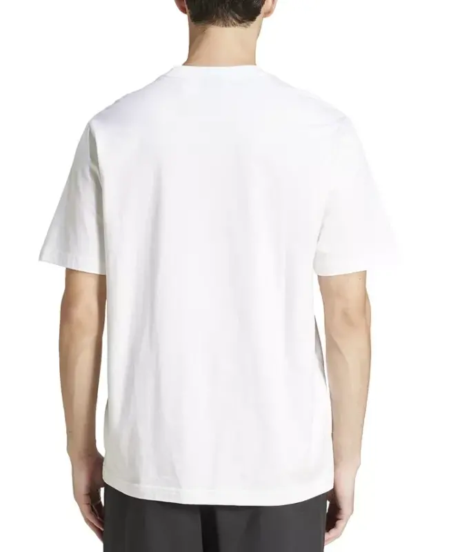Men's Essentials Regular-Fit Linear Logo Graphic T-Shirt-White/blac - 2