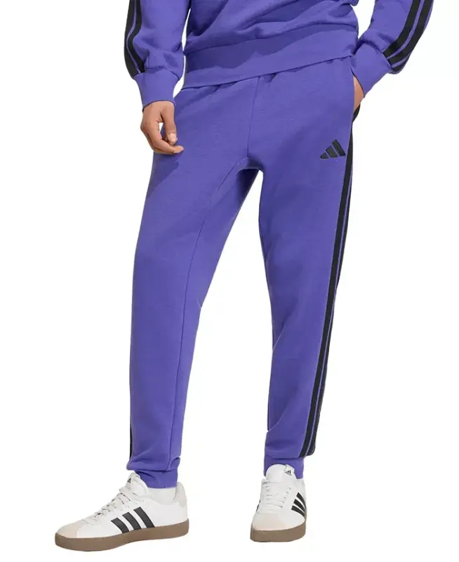 Men's Essentials Three-Stripes Regular-Fit Fleece Joggers - Pure Purple - 1