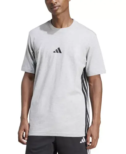 Men's Essential Three-Stripes Single Jersey T-Shirt - Megh/Black 
