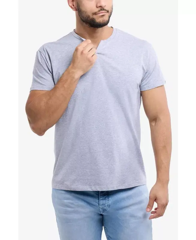 Erkek Temel V Yaka Kısa Kollu T-Shirt - Bulut Grisi - 3