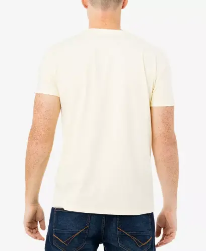 Erkek Temel V Yaka Kısa Kollu T-Shirt - Tereyağı Kreması - XRAY (1)
