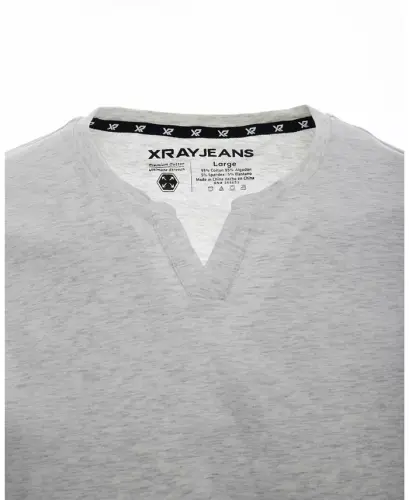 XRAY Men's Basic V-Notch Neck Short Sleeve T-Shirt - Oatmeal - 3